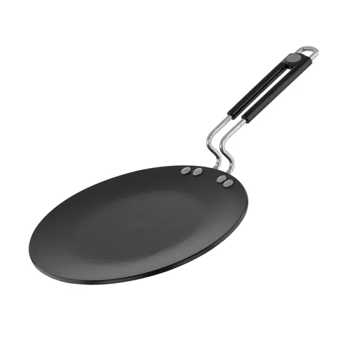 Prestige Hard Anodised Plus Roti Tawa (Black) | Gas and Induction Compatible | Thick Body | Perma Cool Handle